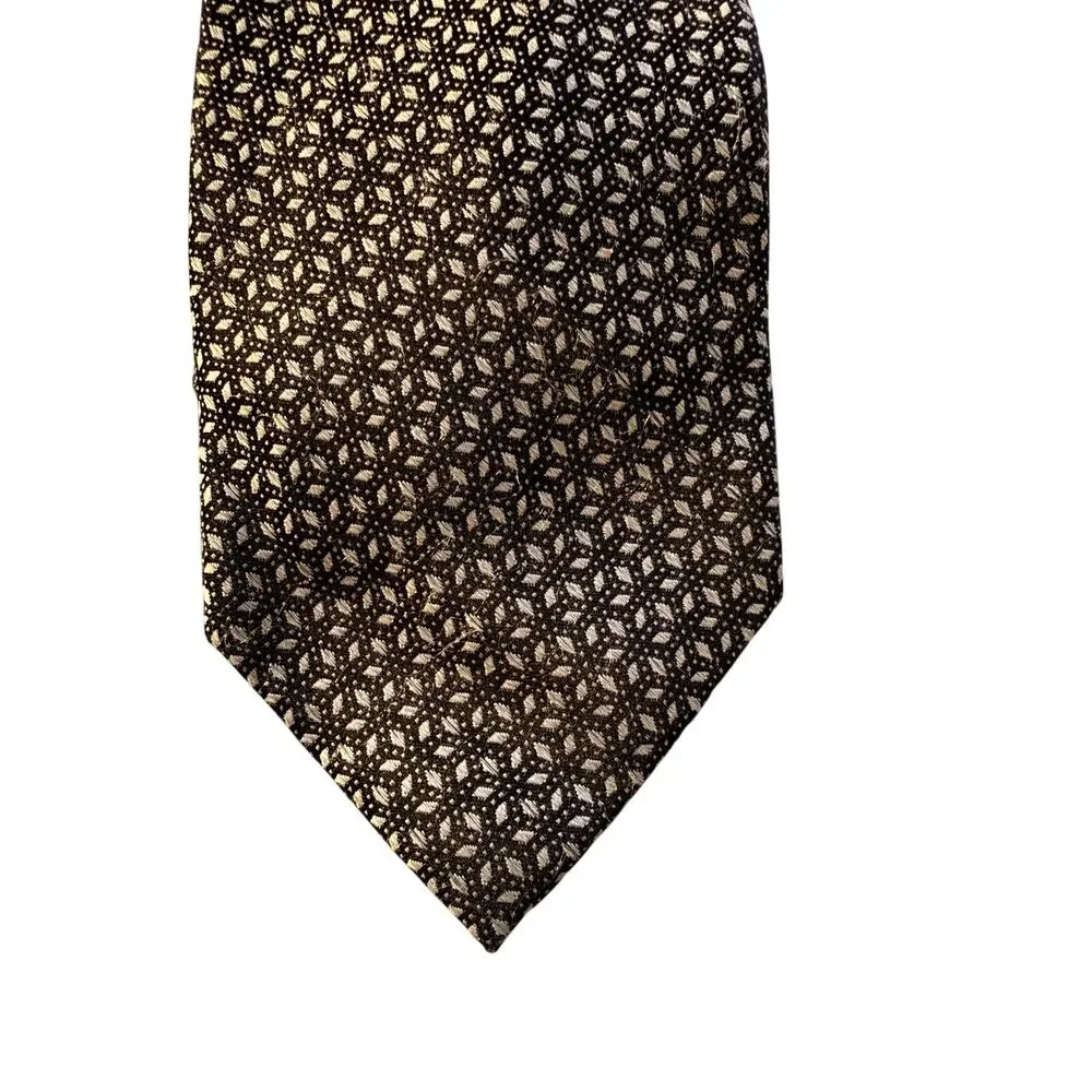 Michael Kors Black White‎ Geometric Silk Tie Mens Designer Necktie